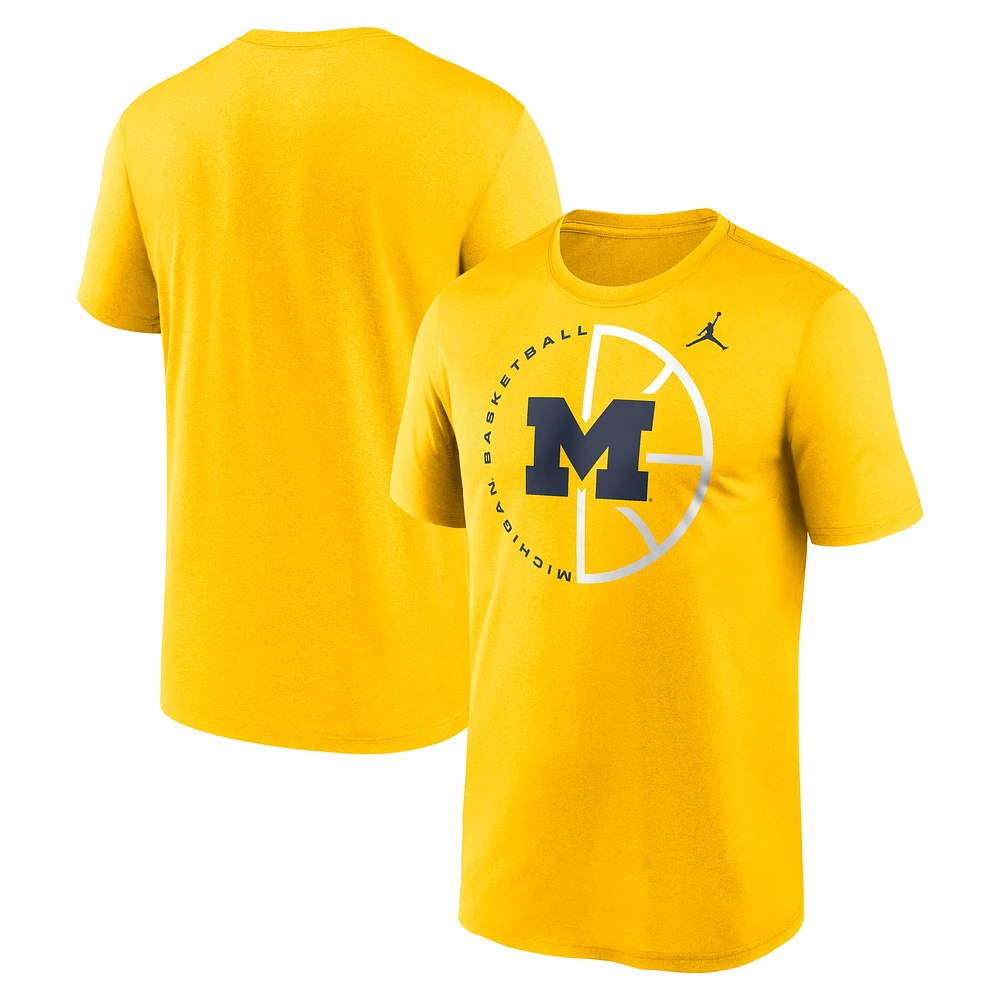 T-shirt Jordan Brand Maize Michigan Wolverines Legend Basketball Icon Performance pour homme