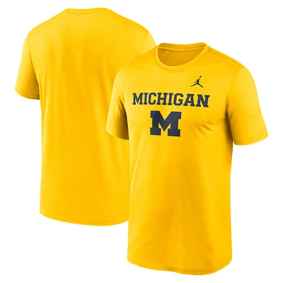 Men's Jordan Brand Maize Michigan Wolverines Lockup Legend Performance T-Shirt