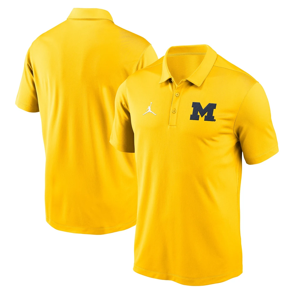 Polo Jordan Brand Maize Michigan Wolverines Primetime Franchise Performance pour homme