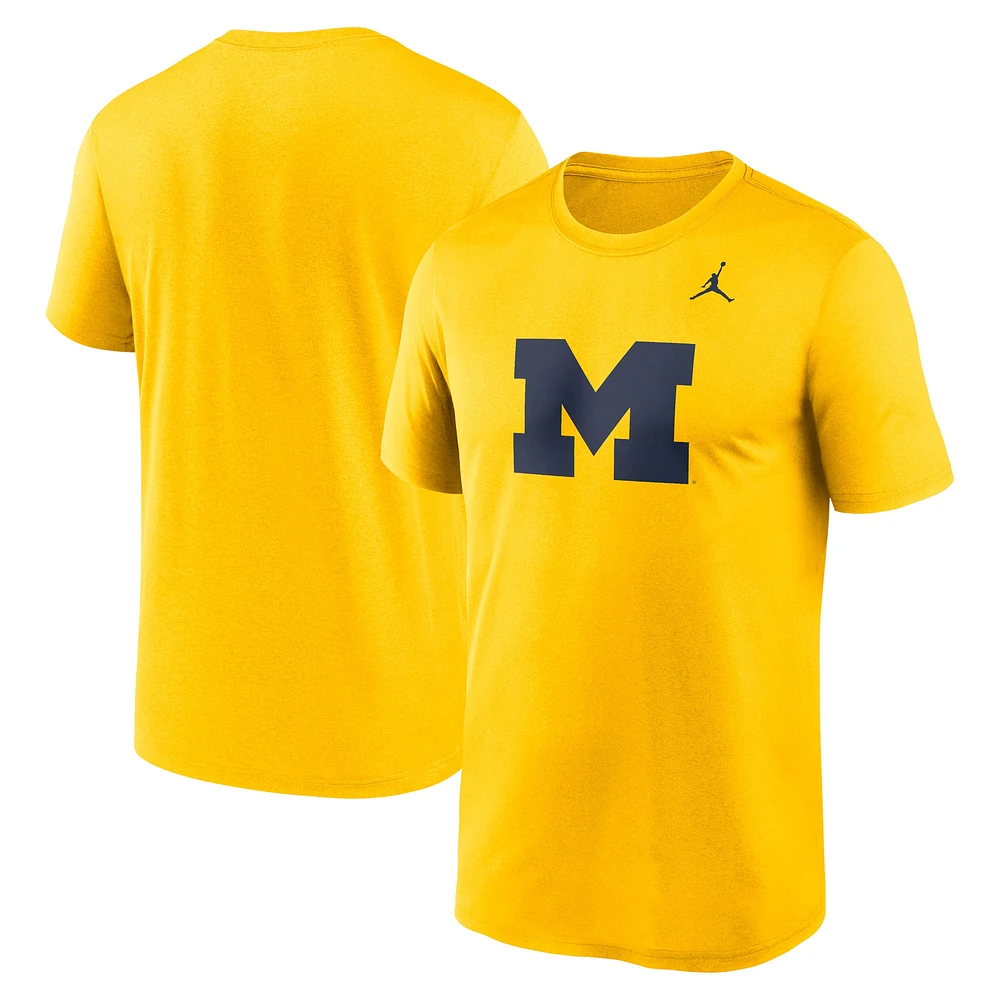 Men's Jordan Brand Maize Michigan Wolverines Primetime Legend Logo T-Shirt