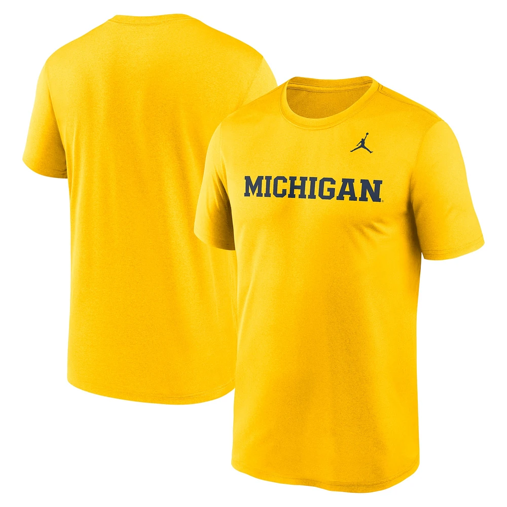 Men's Jordan Brand Maize Michigan Wolverines Primetime Legend Wordmark T-Shirt