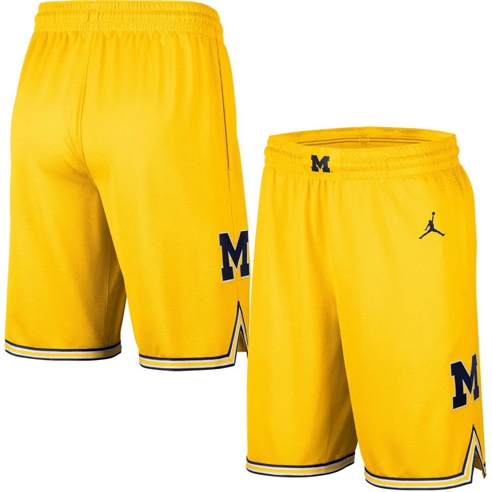 Jordan Brand Short de basketball l'équipe Michigan Wolverines Replica Maize pour Homme