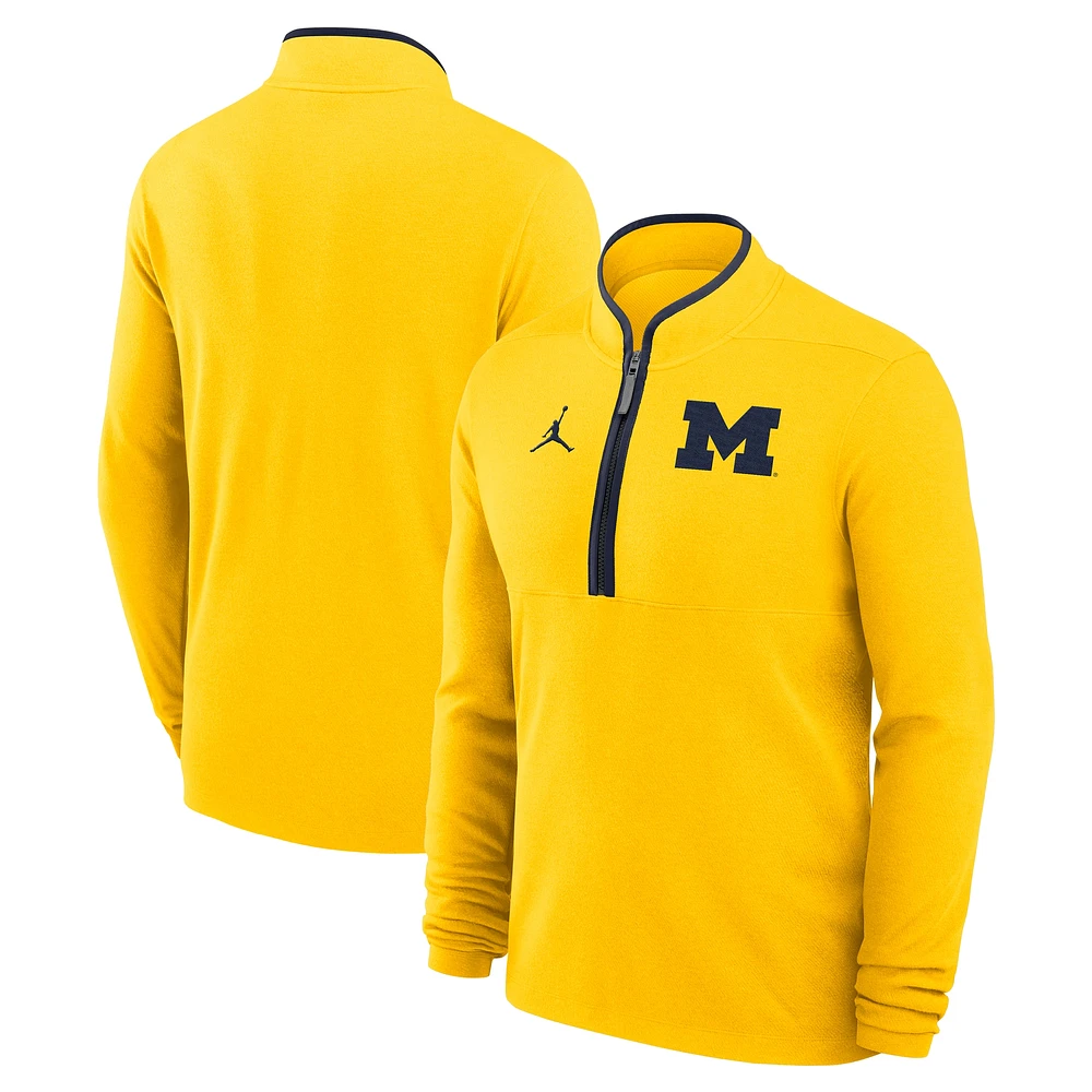 Men's Jordan Brand Maize Michigan Wolverines Victory Half-Zip Sweatshirt