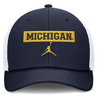 Men's Jordan Brand Michigan Wolverines Navy/White Adjustable Trucker Hat