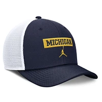 Men's Jordan Brand Michigan Wolverines Navy/White Adjustable Trucker Hat