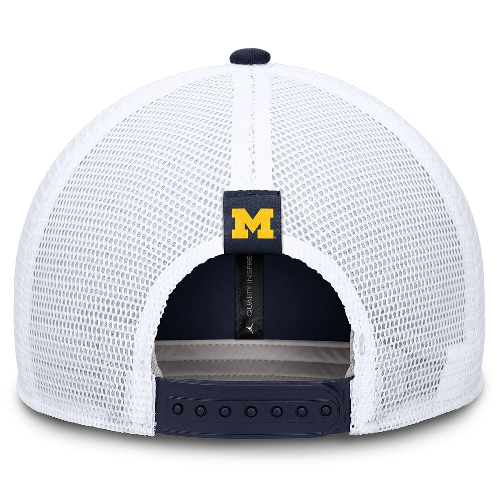 Men's Jordan Brand Michigan Wolverines Navy/White Adjustable Trucker Hat