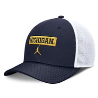 Men's Jordan Brand Michigan Wolverines Navy/White Adjustable Trucker Hat