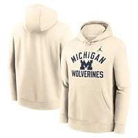 Men's Jordan Brand Natural Michigan Wolverines Arch Logo Pullover Hoodie