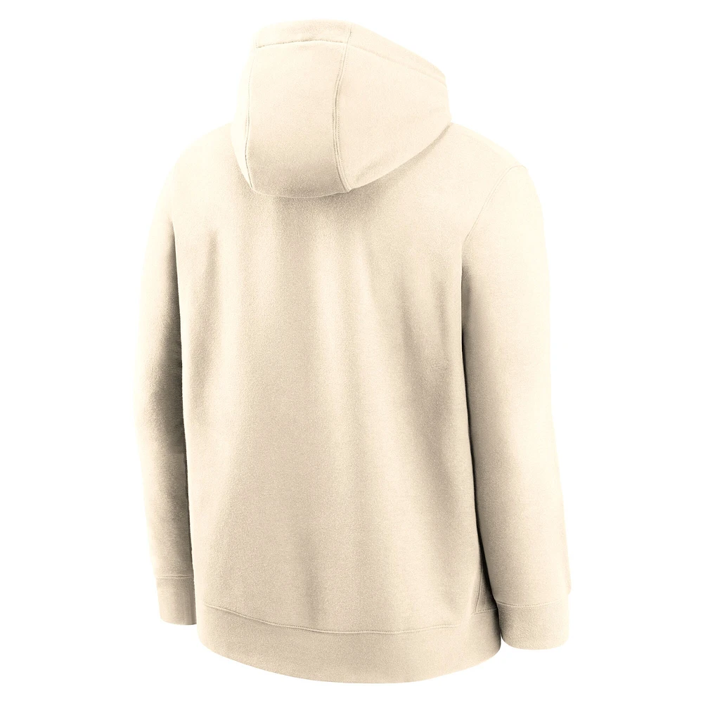 Men's Jordan Brand Natural Michigan Wolverines Arch Logo Pullover Hoodie