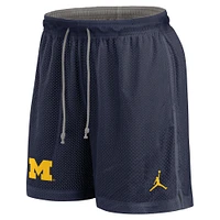 Short de joueur Jordan Brand bleu marine/gris chiné Michigan Wolverines pour homme