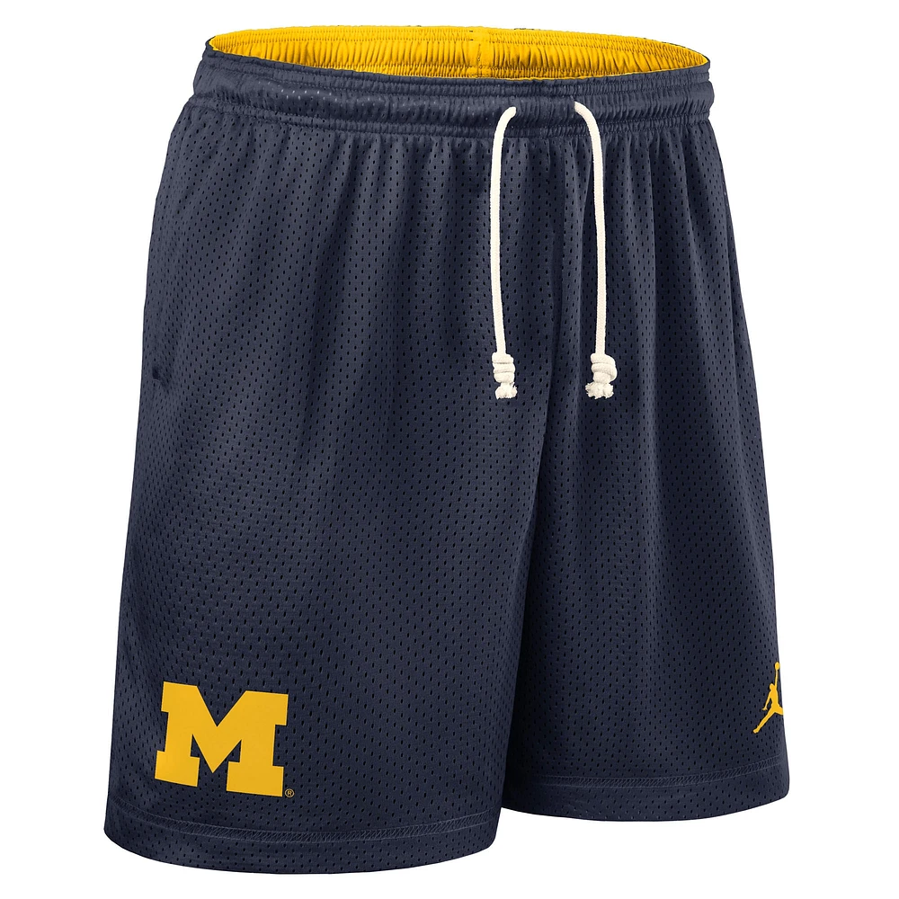 Men's Jordan Brand Navy/Maize Michigan Wolverines 2025 Sideline Reversible Performance Shorts