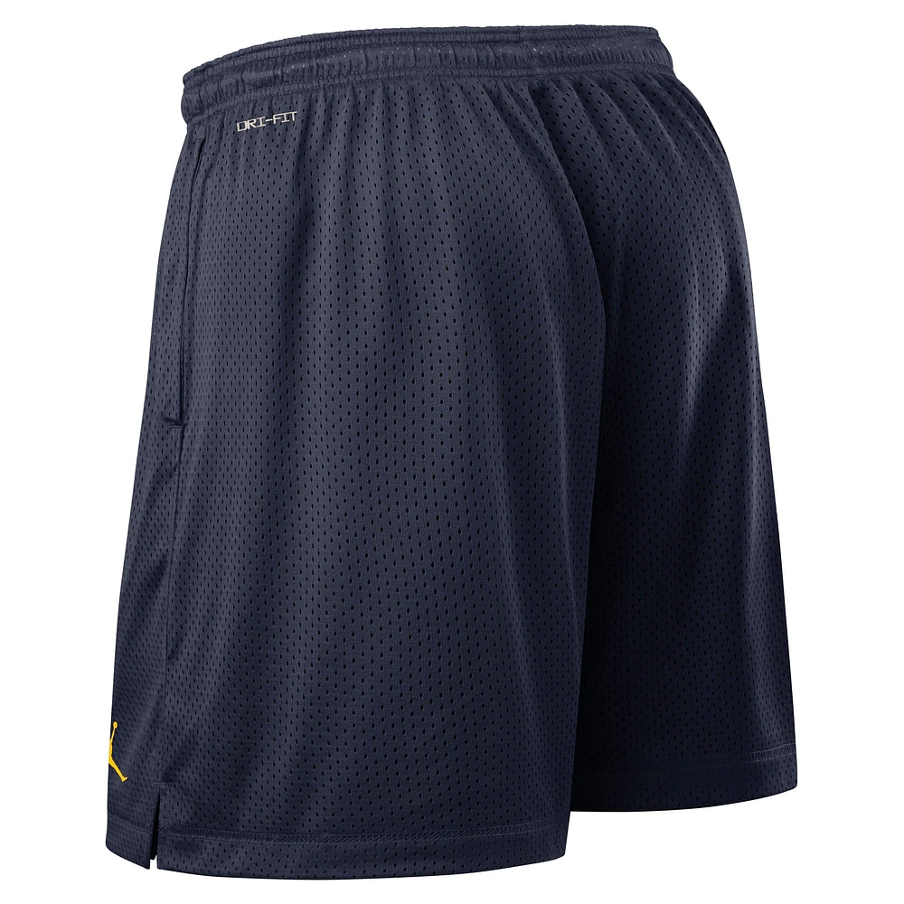 Men's Jordan Brand Navy/Maize Michigan Wolverines 2025 Sideline Reversible Performance Shorts