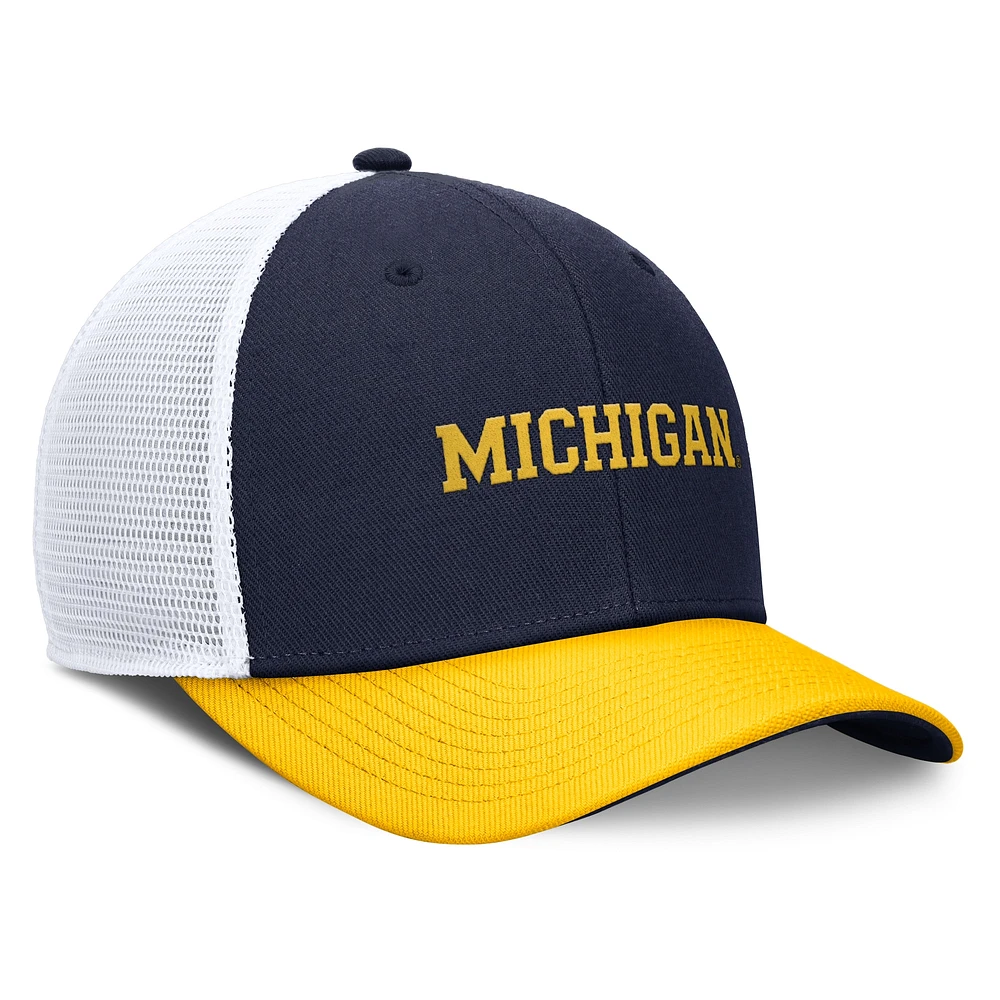 Casquette ajustable Jordan Brand bleu marine/maïs pour homme, Michigan Wolverines Rise