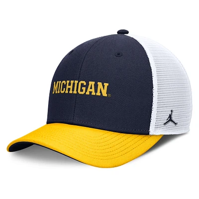 Casquette ajustable Jordan Brand bleu marine/maïs pour homme, Michigan Wolverines Rise