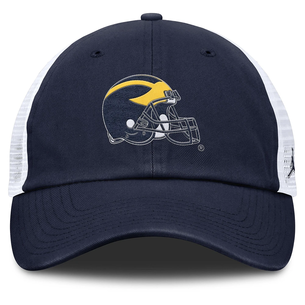 Casquette ajustable Jordan Brand bleu marine/blanc pour homme, Michigan Wolverines Club