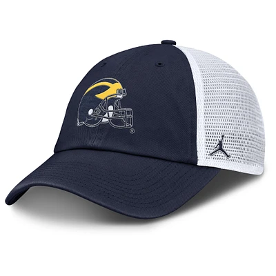 Casquette ajustable Jordan Brand bleu marine/blanc pour homme, Michigan Wolverines Club