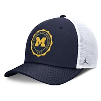 Men's Jordan Brand Navy/White Michigan Wolverines Rise Trucker Adjustable Hat