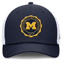 Men's Jordan Brand Navy/White Michigan Wolverines Rise Trucker Adjustable Hat