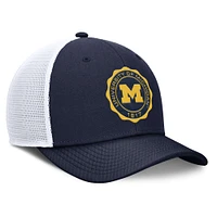 Men's Jordan Brand Navy/White Michigan Wolverines Rise Trucker Adjustable Hat