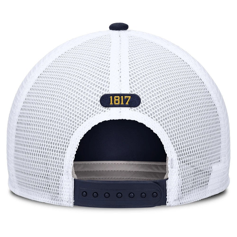 Men's Jordan Brand Navy/White Michigan Wolverines Rise Trucker Adjustable Hat