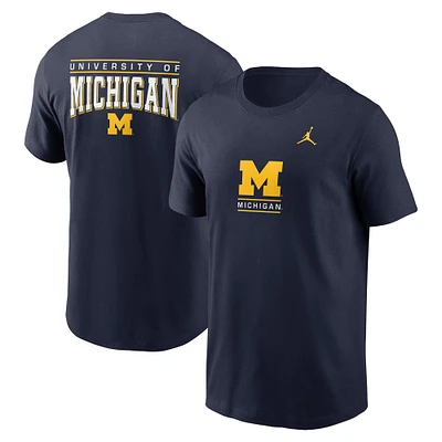 T-shirt Jordan Brand bleu marine pour homme Michigan Wolverines 2-Hit