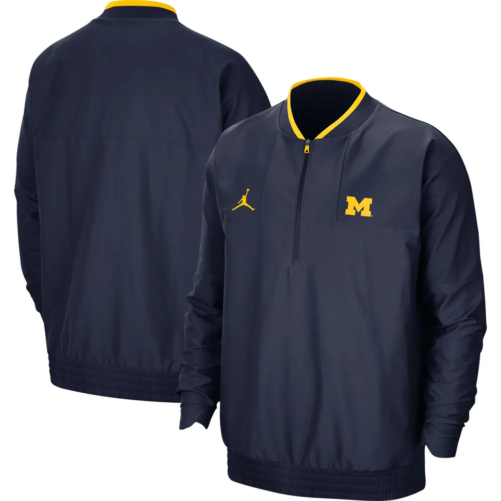 Men's Jordan Brand Navy Michigan Wolverines Player Half-Zip Jacket