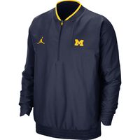 Men's Jordan Brand Navy Michigan Wolverines 2021 Coach Half-Zip Jacket