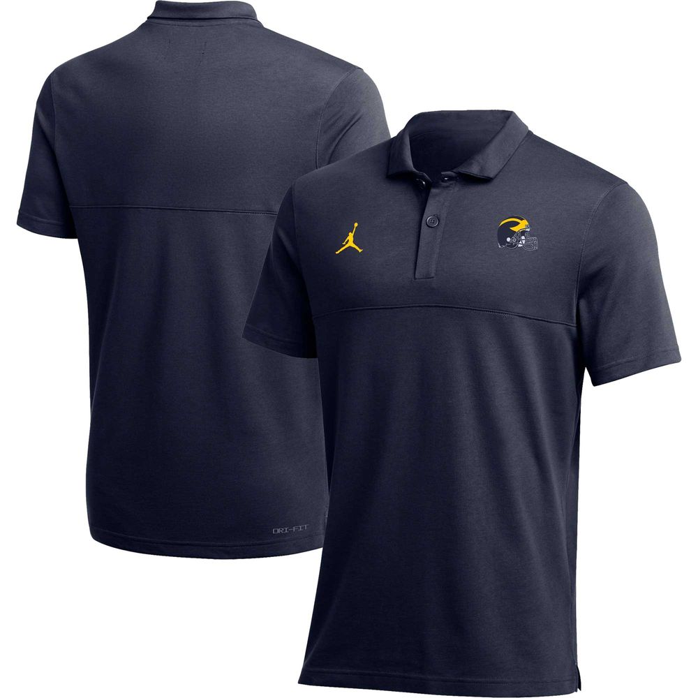 Men's Jordan Brand Navy Michigan Wolverines 2022 Coaches Performance Polo