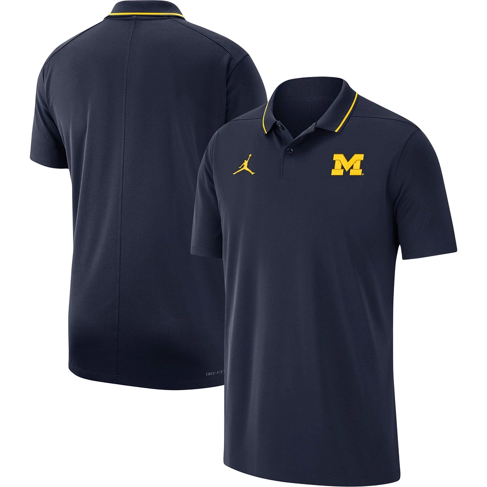 Men's Jordan Brand Navy Michigan Wolverines 2023 Coaches Performance Polo