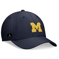 Men's Jordan Brand Navy Michigan Wolverines 2024 On-Field Swoosh Performance Flex Hat