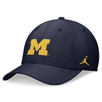 Men's Jordan Brand Navy Michigan Wolverines 2024 On-Field Swoosh Performance Flex Hat