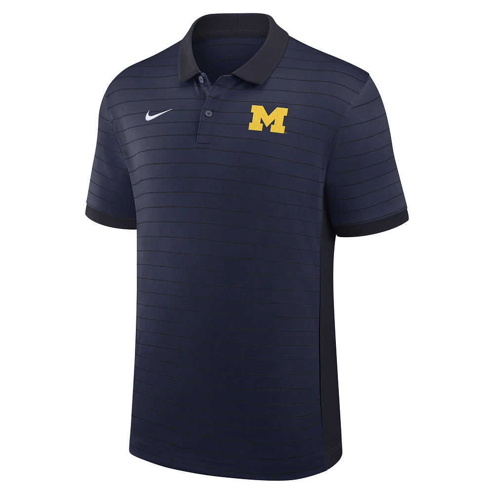 Men's Jordan Brand Navy Michigan Wolverines 2025 Early Season Coaches Sideline Victory Stripe Performance Polo
