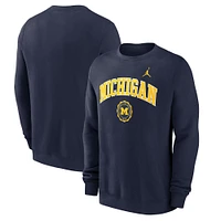 Men's Jordan Brand Navy Michigan Wolverines Arched Seal Pullover Sweatshirt