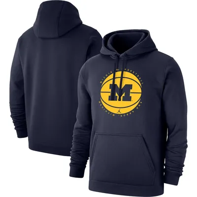 Michigan Wolverines Jordan Brand Basketball Pullover Hoodie - Navy