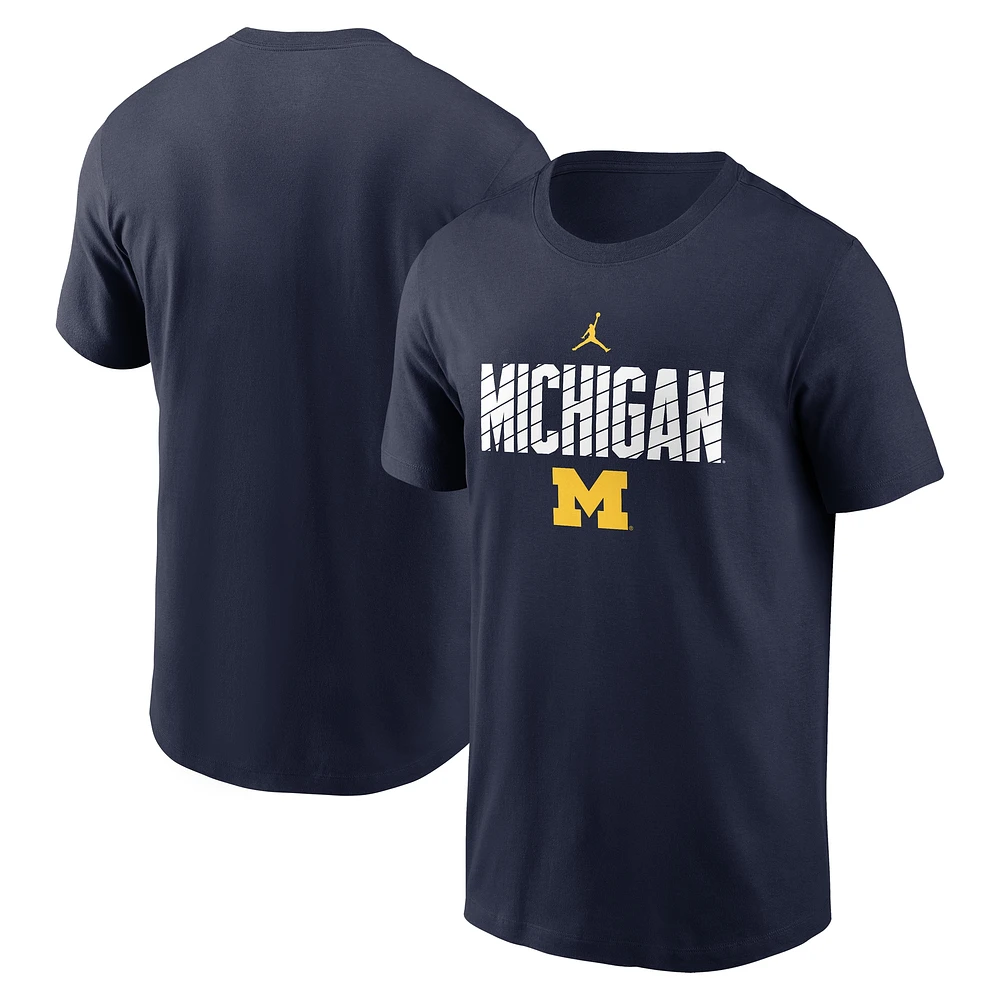 T-shirt Jordan Brand bleu marine Michigan Wolverines Campus Endzone pour homme