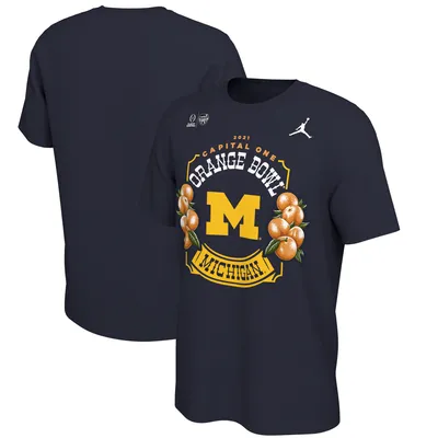 Michigan Wolverines Jordan Brand College Football Playoff 2021 Orange Bowl Bound Illustrated T-Shirt - Navy