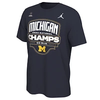 T-shirt Jordan Brand pour homme, bleu marine, Michigan Wolverines College Football Playoff 2023 National Champions Celebration