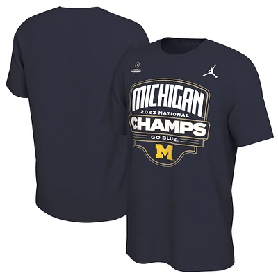 T-shirt Jordan Brand pour homme, bleu marine, Michigan Wolverines College Football Playoff 2023 National Champions Celebration