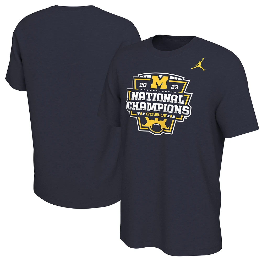 T-shirt de l'équipe des champions nationaux Jordan Brand Navy Michigan Wolverines College Football Playoff 2023 pour homme