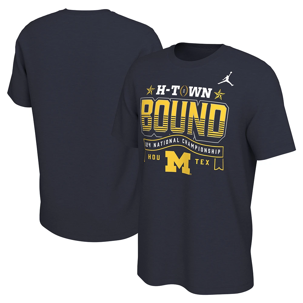 T-shirt Jordan Brand pour homme, bleu marine, Michigan Wolverines College Football Playoffs 2024 National Championship Game