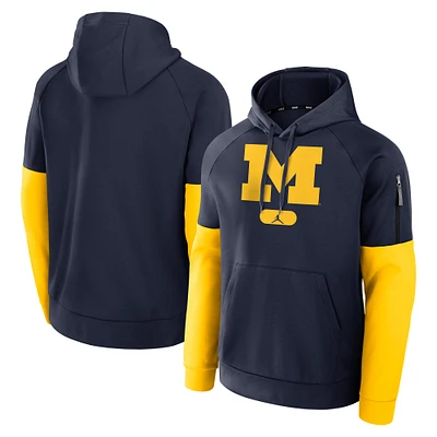 Sweat à capuche Jordan Brand bleu marine Michigan Wolverines Fitness Performance pour homme