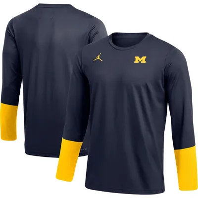 Michigan Wolverines Jordan Brand Football Performance Long Sleeve T-Shirt - Navy