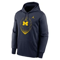 Sweat à capuche Jordan Brand bleu marine Michigan Wolverines Icon Football Performance pour homme