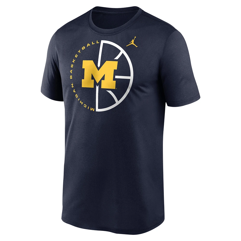 Men's Jordan Brand Navy Michigan Wolverines Legend Basketball Icon Performance T-Shirt