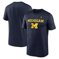 T-shirt Jordan Brand bleu marine Michigan Wolverines Lockup Legend Performance pour homme