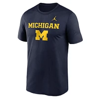 T-shirt Jordan Brand bleu marine Michigan Wolverines Lockup Legend Performance pour homme