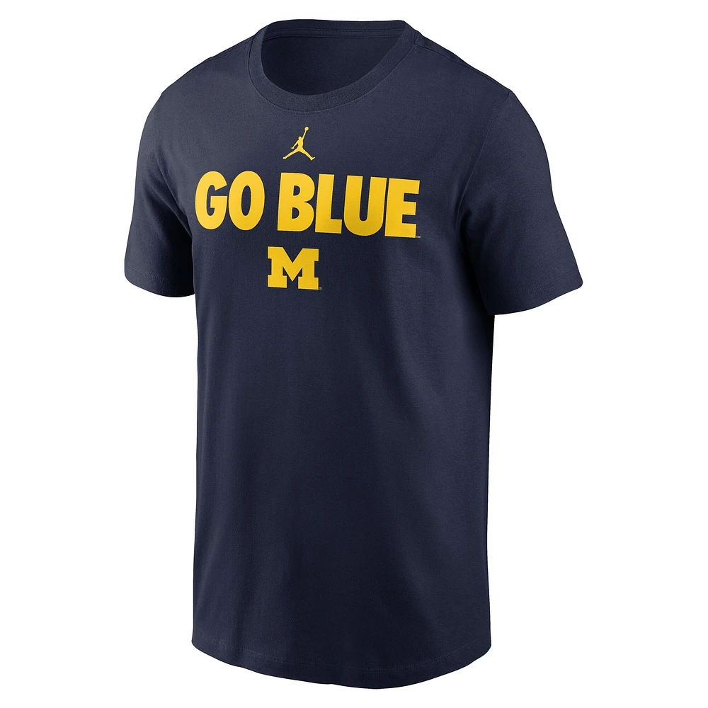 T-shirt Nike College Navy Michigan Wolverines Mantra pour homme