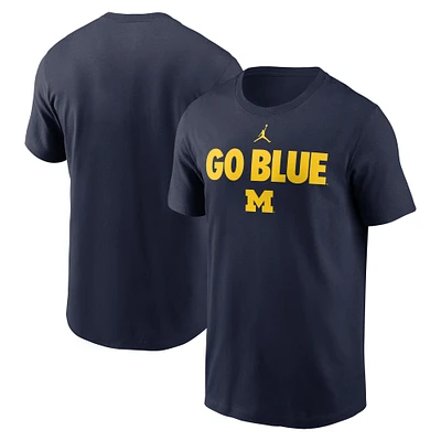 T-shirt Nike College Navy Michigan Wolverines Mantra pour homme
