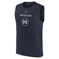 T-shirt sans manches Jordan Brand bleu marine Michigan Wolverines On-Court Basketball Practice Legend pour homme