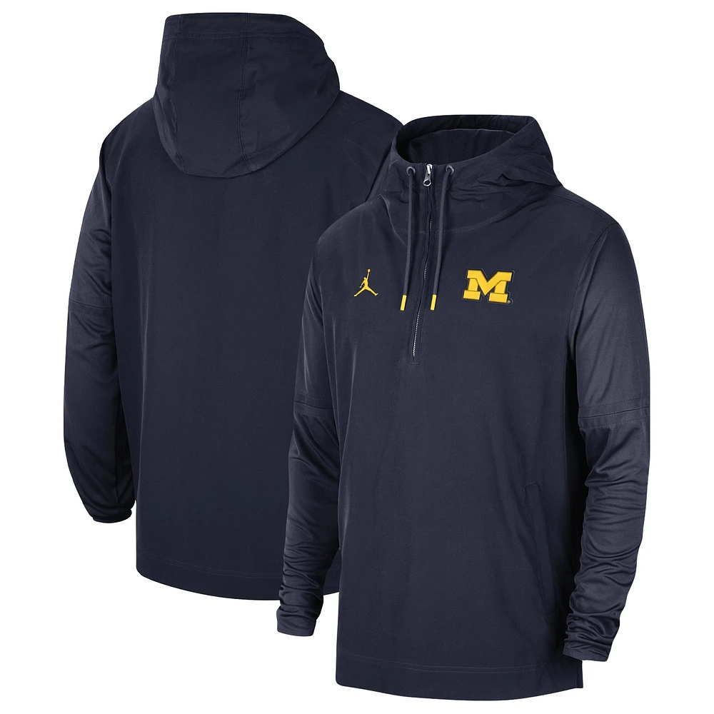 Veste à demi-zip Jordan Brand pour hommes, bleu marine, Michigan Wolverines Player